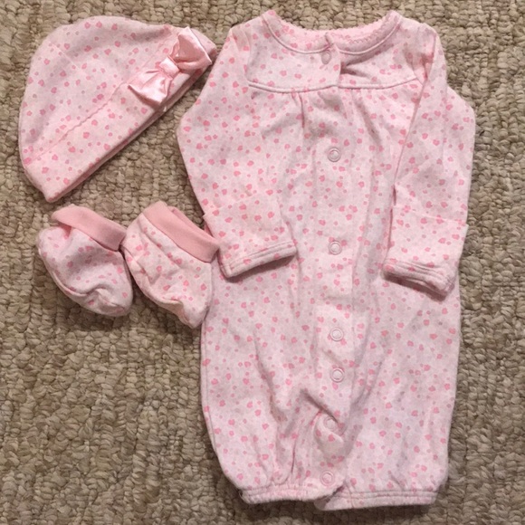 Carter’s Pink Bow Preemie Baby Converter Gown - Picture 1 of 7